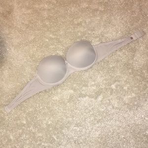 White Strapless PINK Bra